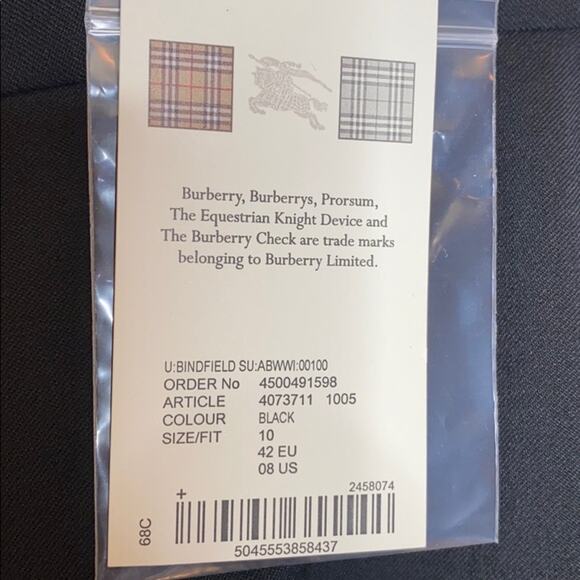 Burberry Black Uniform 100% Wool Slacks Size 8 NWT - Picture 5 of 12
